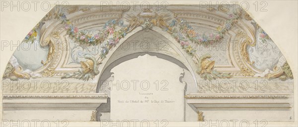 Design for Hôtel de Trevise, Paris, second half 19th century.