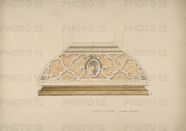 Design for the decoration of the stairway in the Chateau d'Ognon of M. deMachy (Oise, France), second half 19th century.