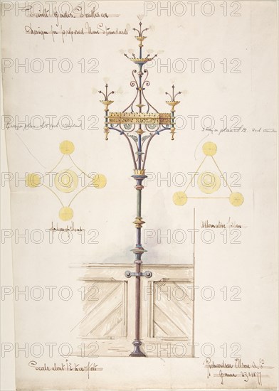 Designs for Nave Standards, St. Jude's Southsea, ca. 1880.