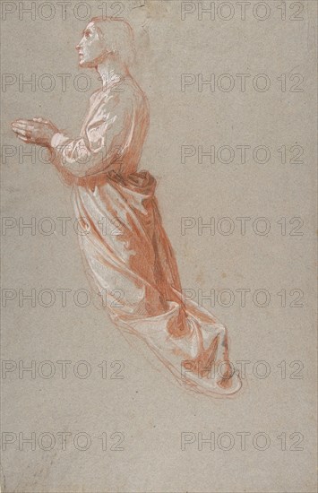 Angel (upper register; study for wall paintings in the Chapel of Saint Remi, Sainte-Clotilde, Paris, 1858), 19th century.