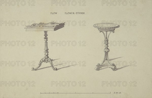 Two Designs for Flower Stands, 1835-1900.