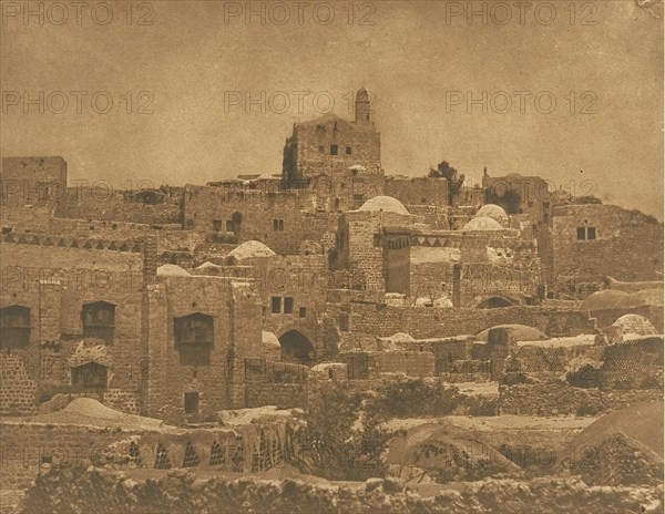 Vue de la Mosquée d'El-Melouyeh et d'un quartier de Jérusalem, August 1850.