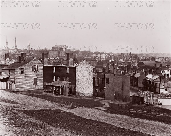 Richmond after the Evacuation, 1865. Formerly attributed to Mathew B. Brady.