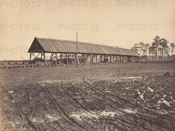 Civil War View, 1860s. (Depot for Distribution of forage City Point Virginia).