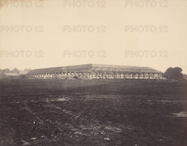 Civil War View, 1860s. (Frame Works for Corn Distribution, City Point, Virginia).