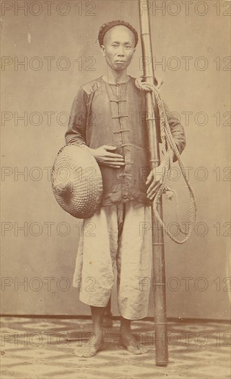 Man with Bamboo Pole, 1870s.