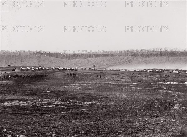 [Maneuvers, Union Cavalry, Winter Quarters]. Brady album, p. 127, 1861-65. Formerly attributed to Mathew B. Brady.