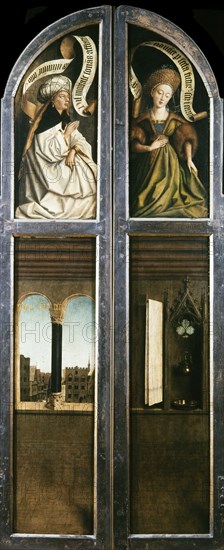 The Ghent Altarpiece. Adoration of the Mystic Lamb: Arched Window with a View..., 1432. Creator: Eyck, Jan van (1390-1441).