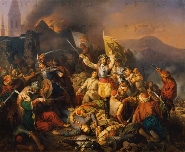 The Recapture of Buda, 1686 , 1858. Creator: Molnar, Jozsef (1821-1899).