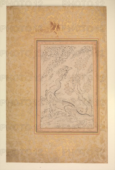 Dragon and Clouds, ca. 1600. Creator: Attributed to Sadiqi Beg.