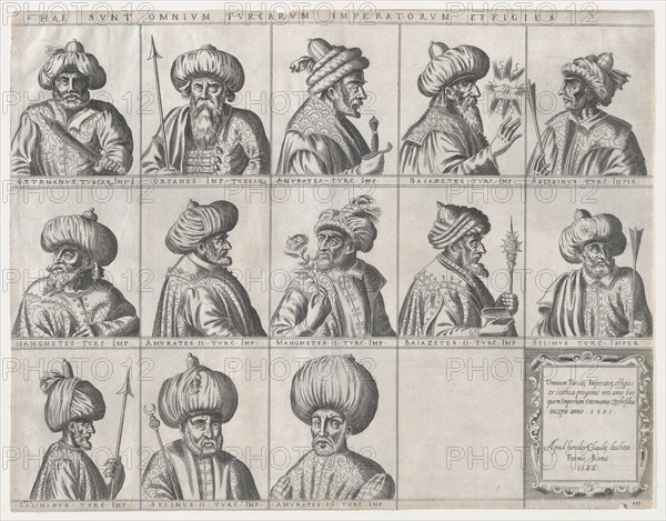 Speculum Romanae Magnificentiae: Portraits of Turkish Sultans, late 16th century., late 16th century Creator: Anon.