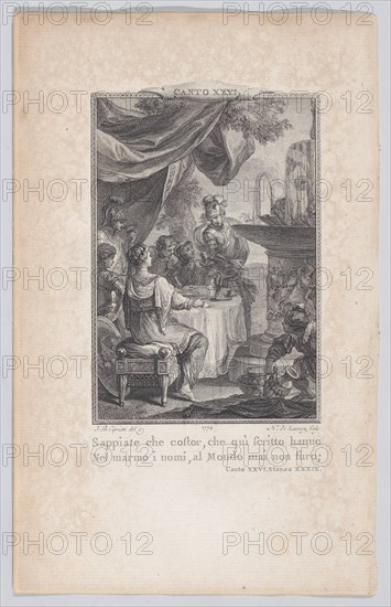 Canto 26, Stanza 39, from Orlando Furioso, 1774., 1774. Creator: Nicolas de Launay.