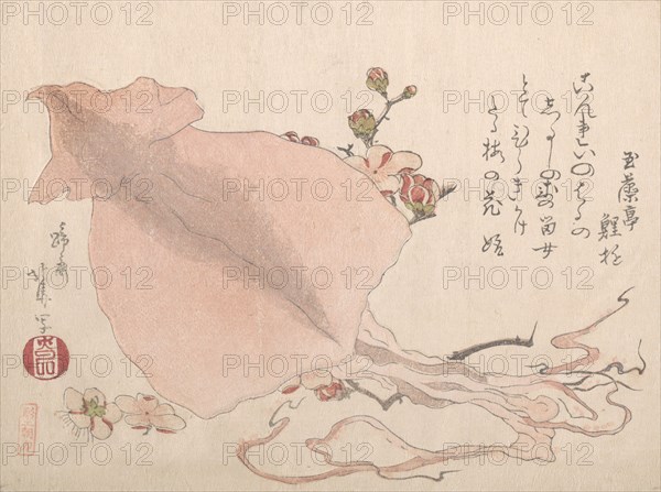 Dried Cuttle-Fish and Plum Blossoms, early 19th century., early 19th century. Creators: Hokuba, Chou.