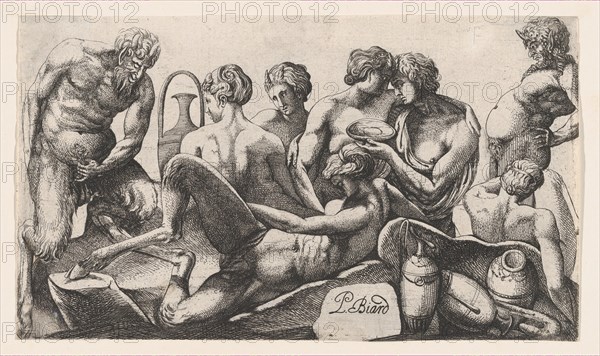 Eight Satyres and Satyresses Finishing a Meal, 1607-61.