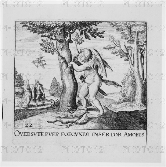 Emblemata Secularia, 1611. [Oversute puer foecundi insertor amoris].