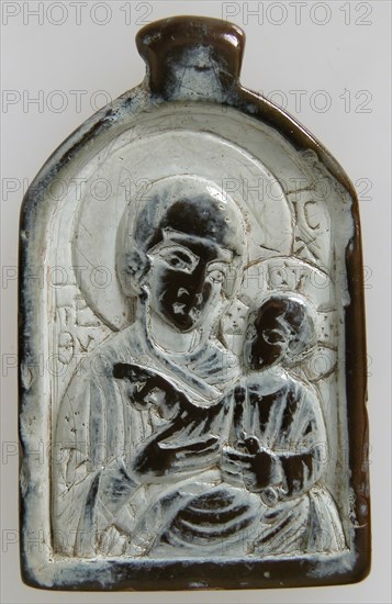 Two-Sided Pendant with the Virgin and Christ Child and John the Forerunner, Byzantine, 1100-1300.