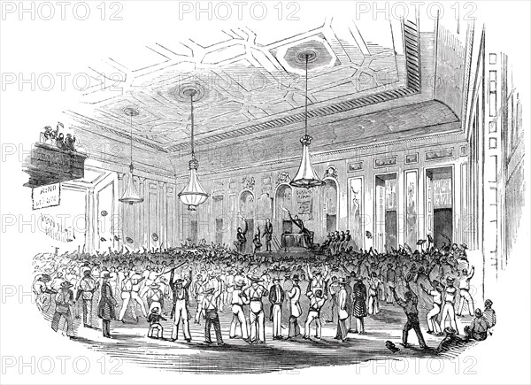 Great Repeal Meeting in Washington Hall, 1844. Creator: Unknown.