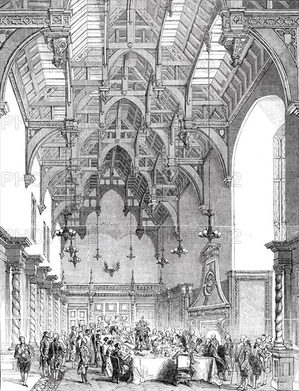 Her Majesty's visit to Burghley - the Banquet in the Great Hall, 1844. Creator: Unknown.