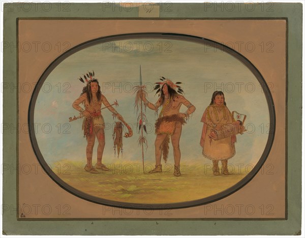 Two Ojibbeway Warriors and a Woman