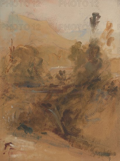 Upright Landscape, ca. 1830. Formerly attributed to Joseph Mallord William Turner, and Peter DeWint