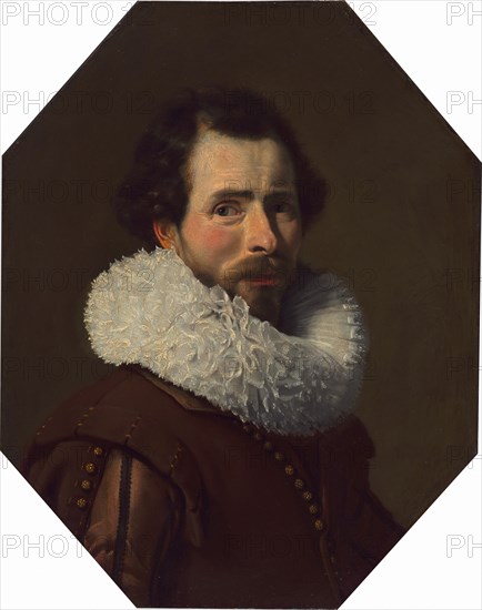 Portrait of a Gentleman Wearing a Fancy Ruff, 1627. [Possibly the painter Pieter Lastman].