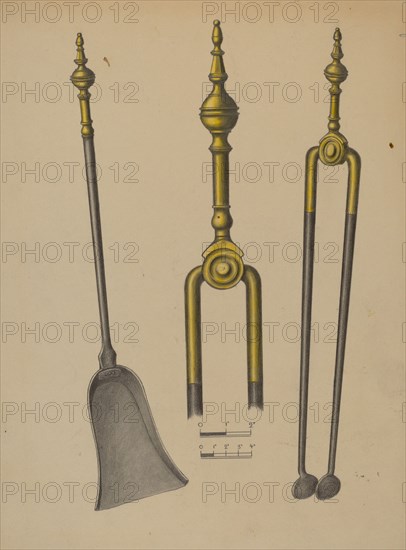 Fire Tongs and Shovel, 1935/1942.