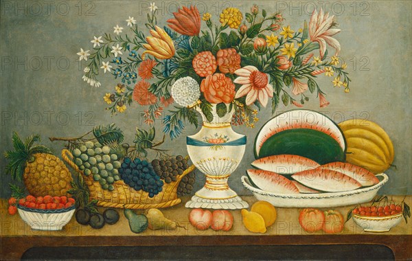 Fruit and Flowers, mid 19th century.