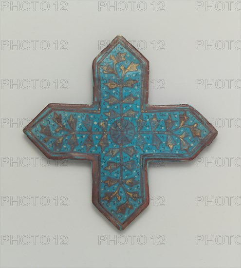 Cross-Shaped Tile, Iran, second half 13th-early 14th century. From the walls of an Ilkhanid palace, mosque, or mausoleum.