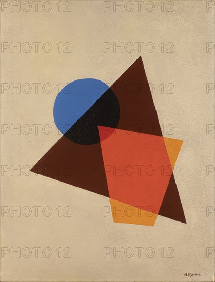 Composition with transparent red, brown and blue, 1920. Private Collection.