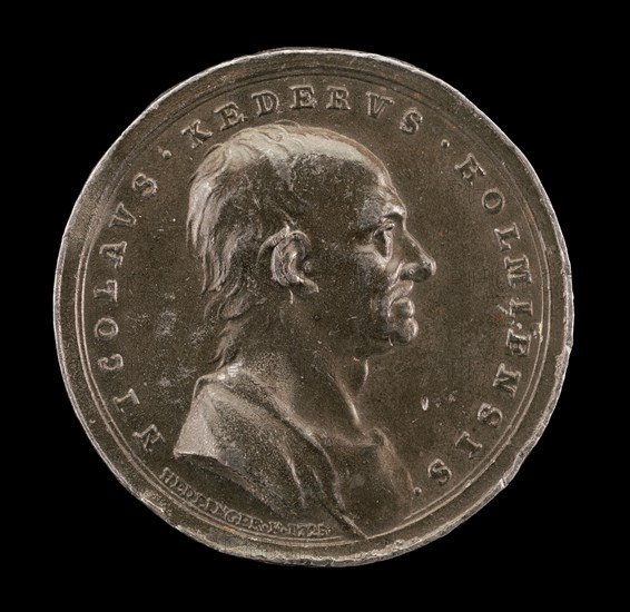 Nicolaus Keder, 1659-1735, Swedish Antiquarian and Numismatic Scholar [obverse], 1728.