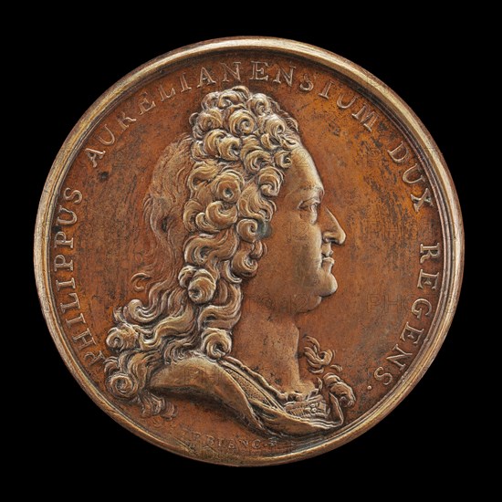 Philippe II, 1674-1723, Duc d'Orléans 1701, Regent of France 1715 [obverse], 1715.