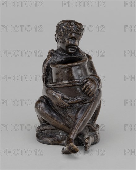 Seated Boy Holding a Jar (an Inkwell ?), first half 16th century.