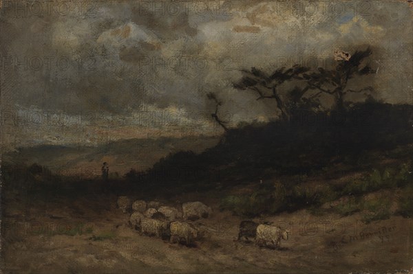 Untitled (shepherd with sheep), 1877.