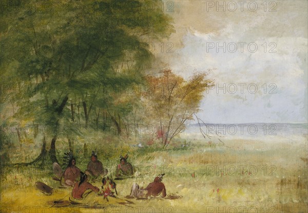 Sioux Indian Council, Chiefs in Profound Deliberation, 1832-1837.