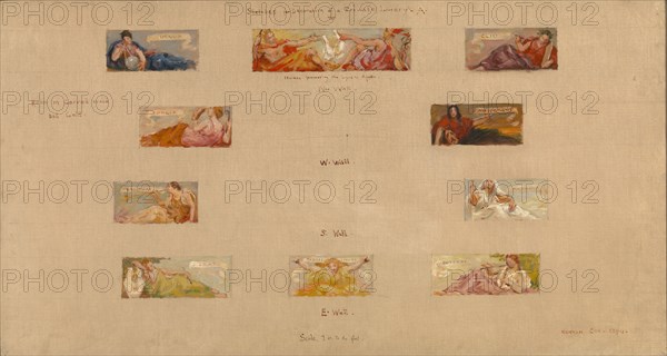 Sketches for the Decoration of a Private Library "A", 1894.
