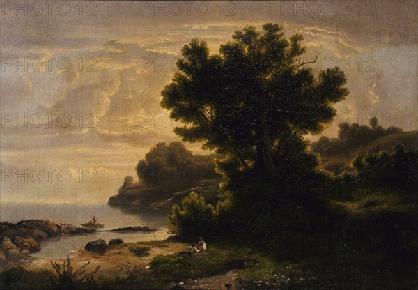 Landscape with Family by Lake, 1858.