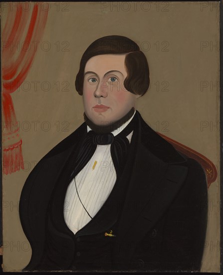 Man with Gold Pencil, ca. 1850. Attributed to Prior-Hamblen School.