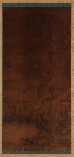 Landscape: perpendicular cliffs and rough water, 17th century. Formerly attributed to Dong Yuan.