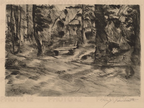 Bank im Walde II (Bench in the Woods II), 1917.