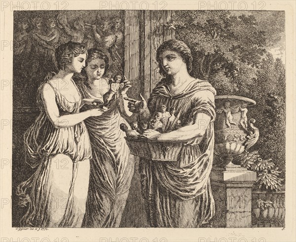 Figurine Seller with Two Girls, 1770.