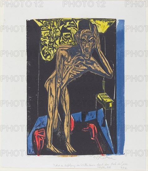 Peter Schlemihls wundersame Geschichte: Schlemihl in der Einsamkeit des Zimmers..., 1915. Creator: Ernst Kirchner.