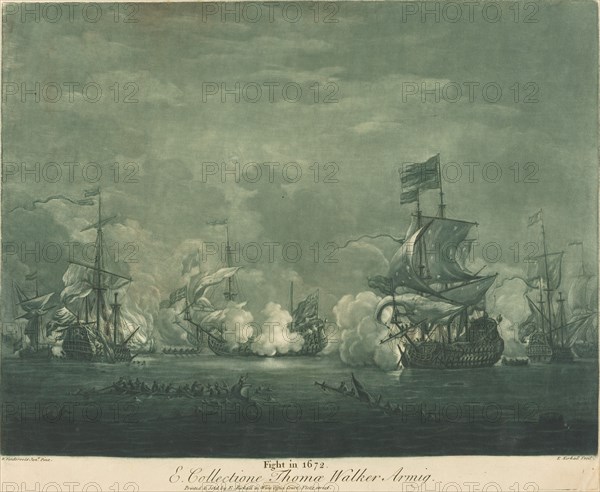 Fight in 1672: shipping scene from the collection of Thomas Walker, 1720s.