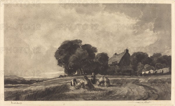 Cottage and Harvesters, 1907.