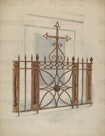 Iron Gate and Fence, c. 1936.