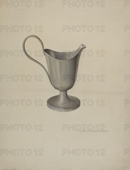 Pewter Cream Pitcher, c. 1939.