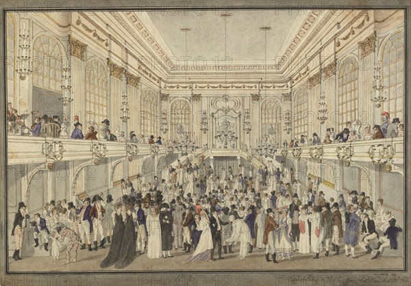 Masked ball in the Redoutensaal of the Vienna Hofburg, c. 1815. Creator: Schütz, Heinrich Joseph (1760-1822).