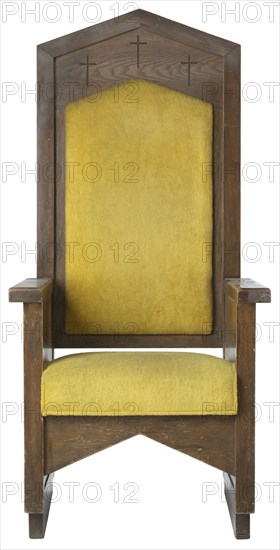 Pastor's chair from the First African Methodist Episcopal Church of Los Angeles, ca. 1969. Creator: Unknown.