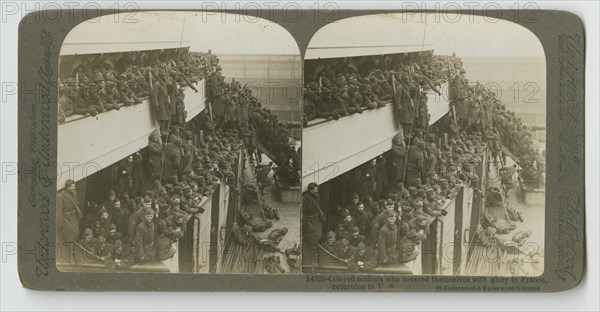 'Colored Soldiers who covered themselves with glory in France, returning to US', 1914-1918. Creator: Unknown.