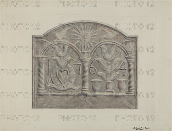 Pa. German Stove Plate, c. 1936. Creator: Edward L Loper.