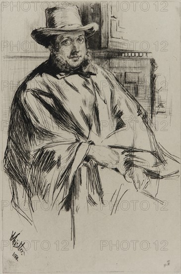 Portrait of a man, 1860. Creator: James Abbott McNeill Whistler.